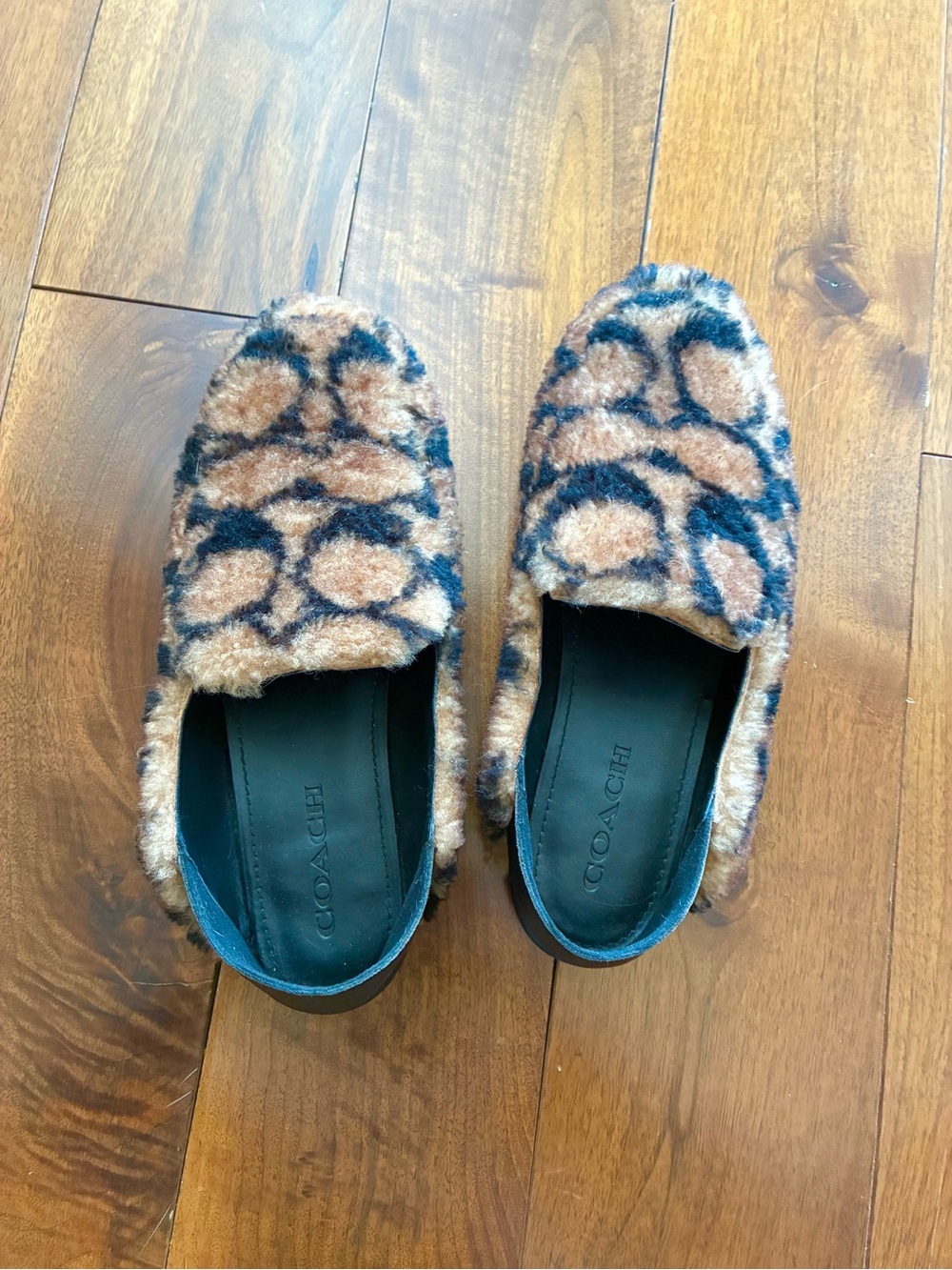 COACH Holly Shearling Monogram Slip-On Loafer Slipper - Picture 4 of 8